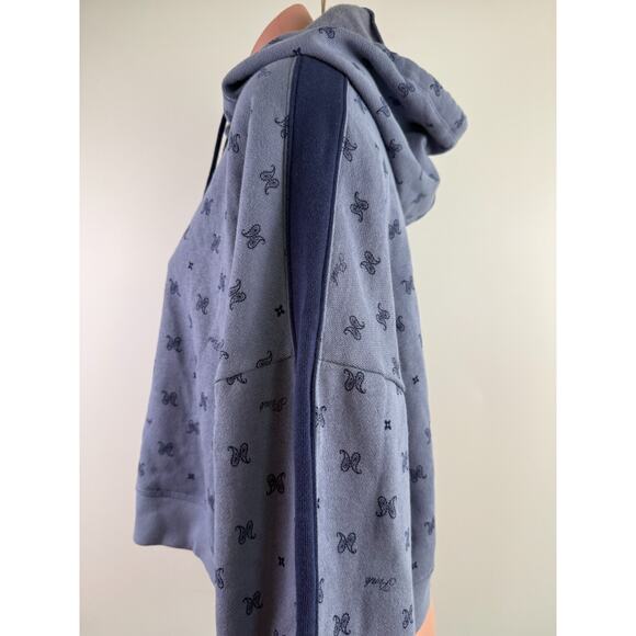 Victoria's Secret PINK Long Sleeve Fleece Blue Hoodie Crop Sweatshirt  Size XXL - Picture 3 of 8